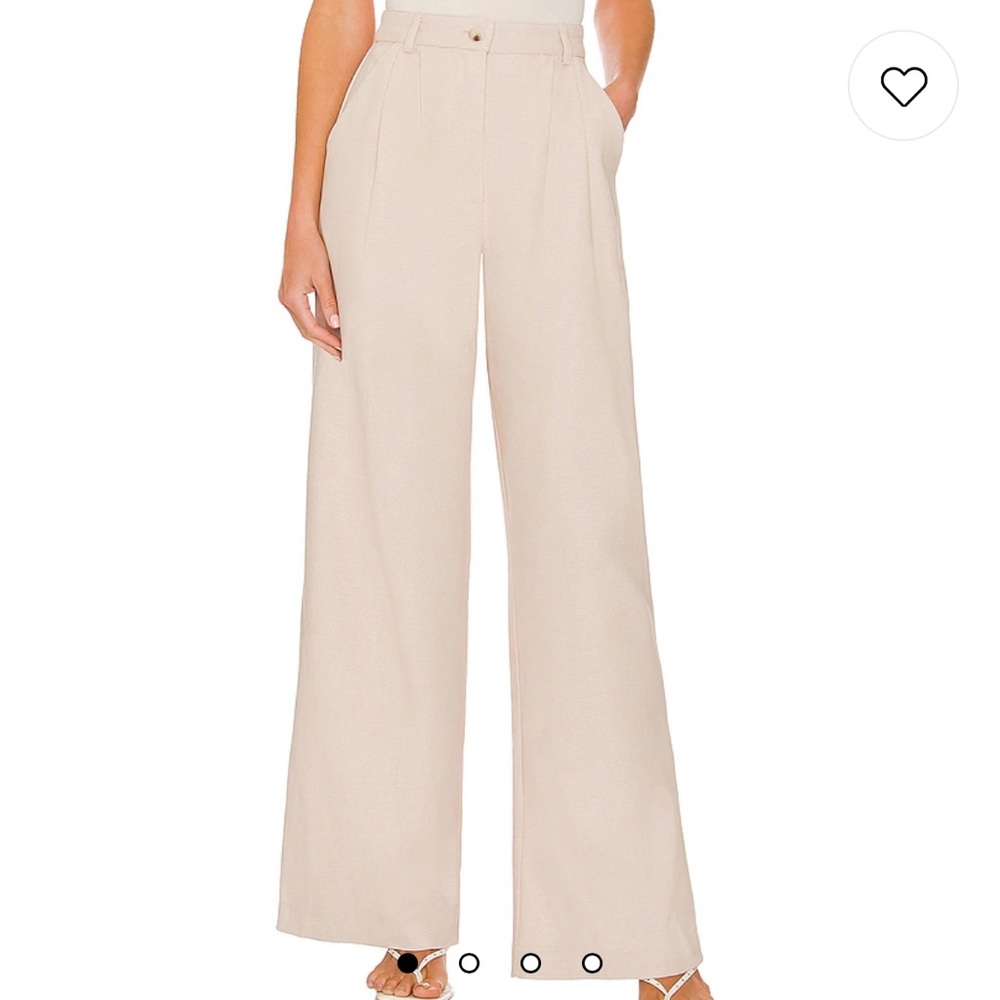 High rise tweed pleated cream/off white pants. WeWoreWhat. Size 2